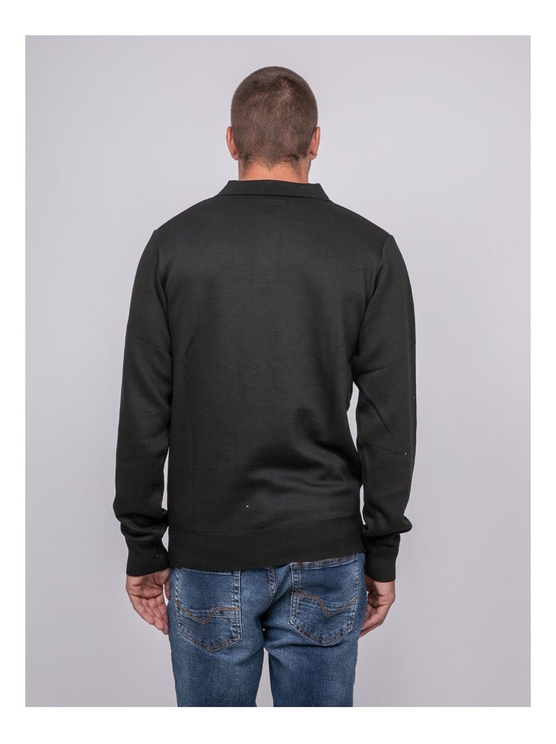 Pull colletto polo LOMEDI Nero - Kiabi