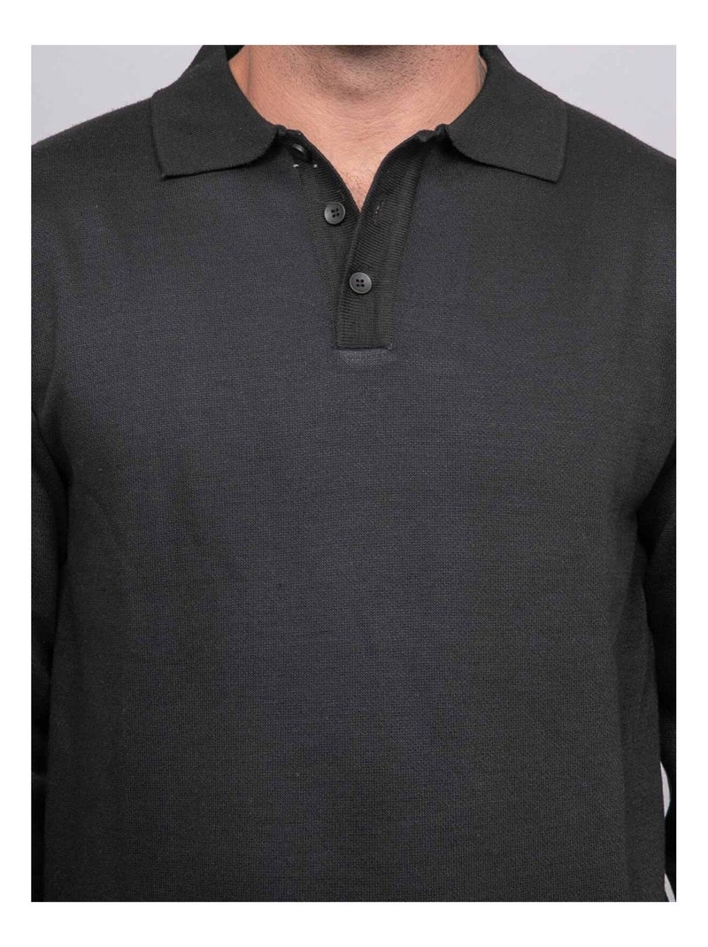Pull colletto polo LOMEDI Nero - Kiabi