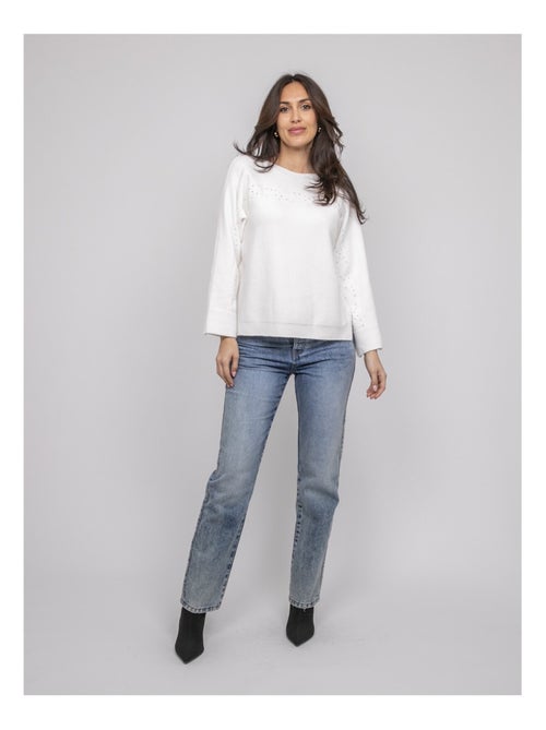 Pull collo a barca con strass KAJU - Kiabi