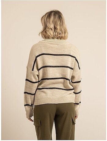 Pull collo alto a righe KAVALIE