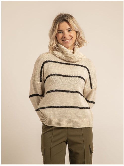 Pull collo alto a righe KAVALIE - Kiabi