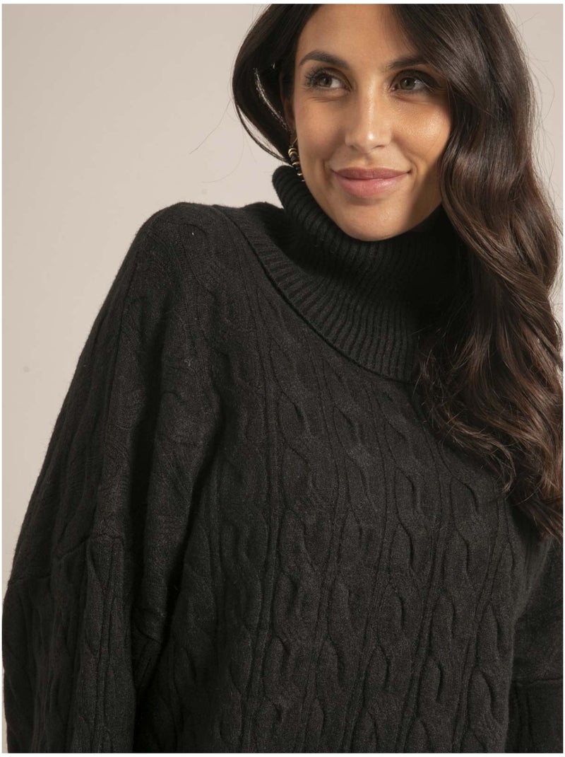 Pull collo alto KALORE Nero - Kiabi