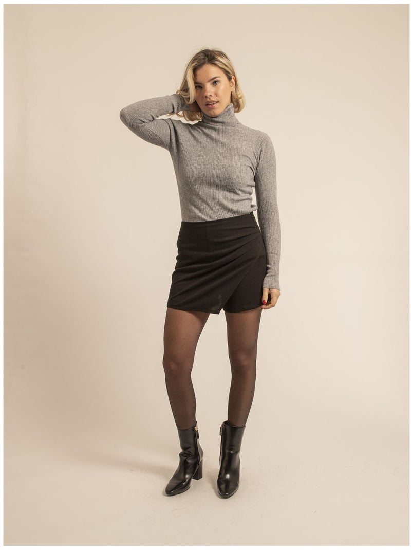 Pull collo alto texturizzato KILANIE Grigio - Kiabi