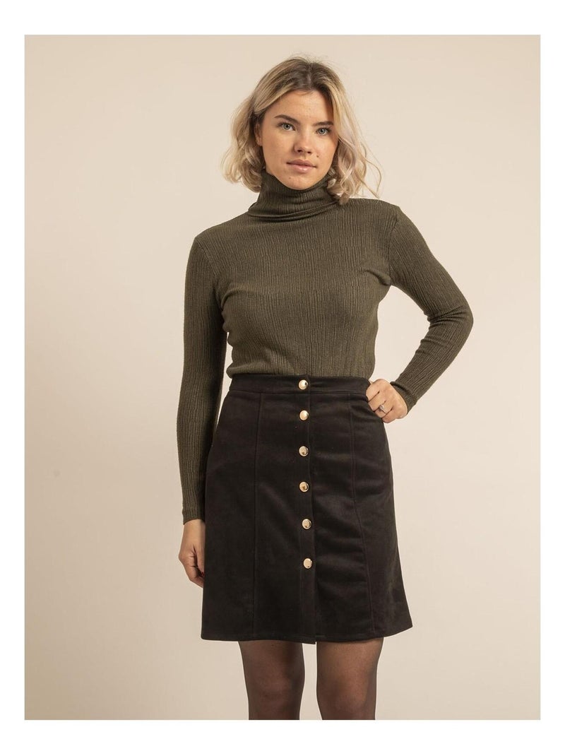 Pull collo alto texturizzato KILANIE Grigio - Kiabi
