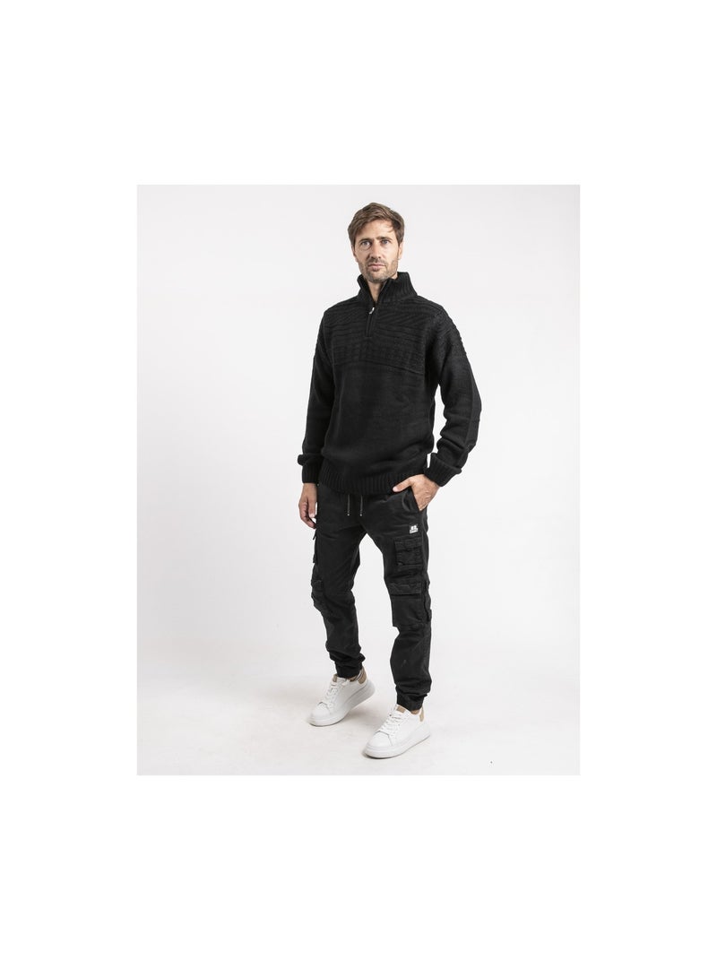 Pull collo con zip LOGIPAL Nero - Kiabi