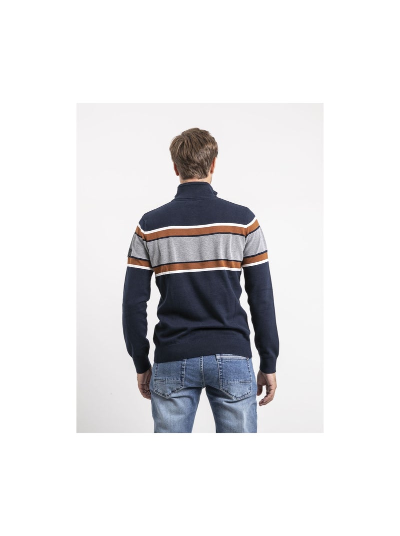 Pull collo con zip LOGONAL Blu marino - Kiabi