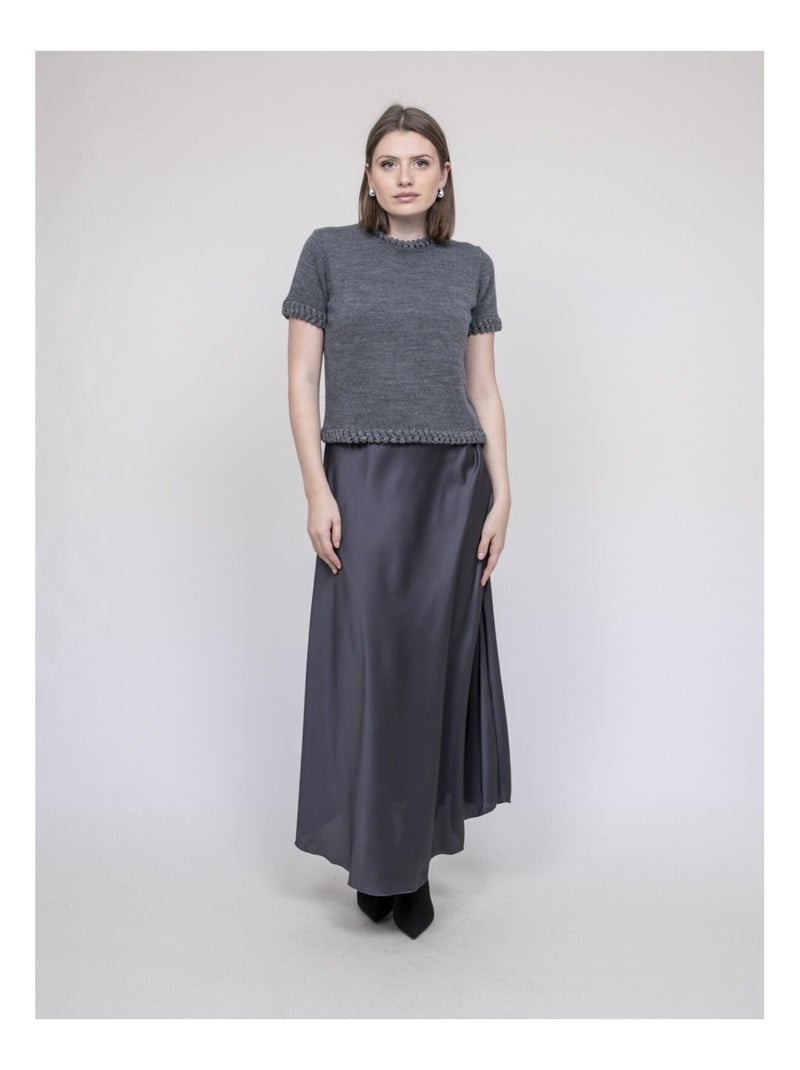 Pull con dettagli intrecciati KERMELA Grigio - Kiabi