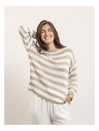 Pull con motivi a righe lurex KANINA