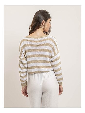 Pull con motivi a righe lurex KANINA