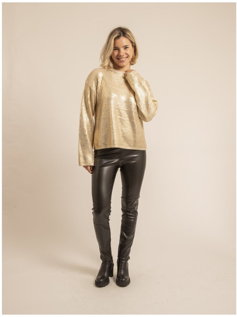 Pull effetto metallizzato KETURA Nero Dorato - Kiabi