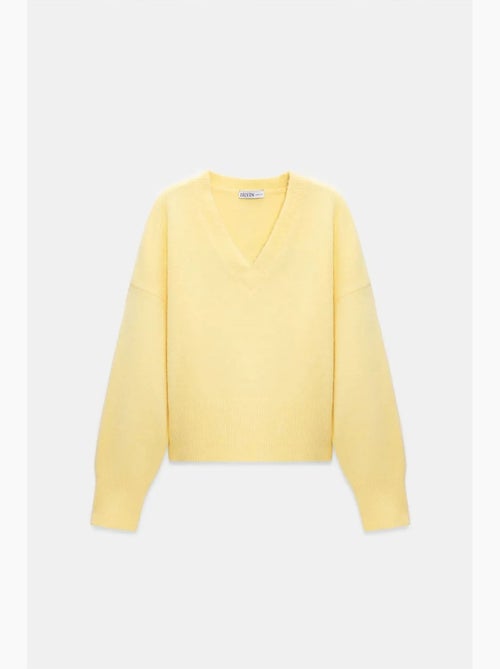 Pull femme en maille côtelée à col v dilvin - Kiabi Pull femme en maille côtelée à col v dilvin - Kiabi