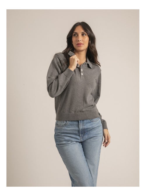 Pull fine col polo KONOR - Kiabi