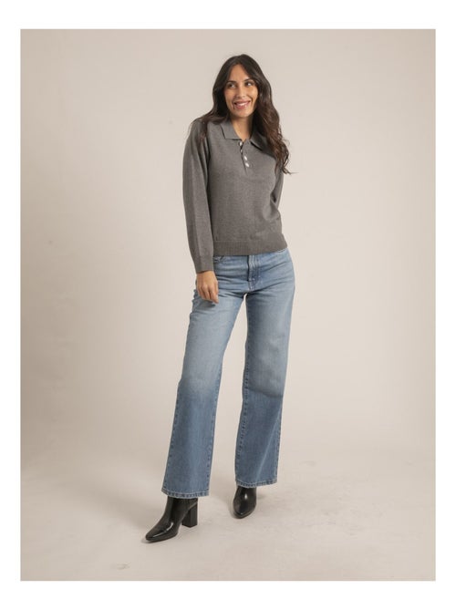 Pull fine col polo KONOR - Kiabi