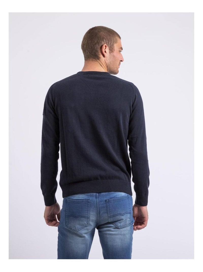 Pull fine girocollo AMARTIN Blu marino - Kiabi