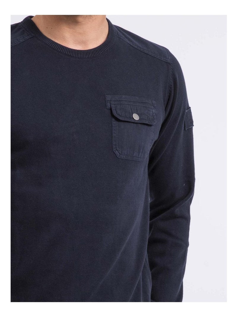 Pull fine girocollo AMARTIN Blu marino - Kiabi