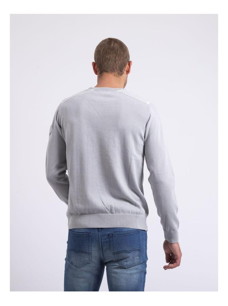 Pull fine girocollo AMARTIN Grigio - Kiabi