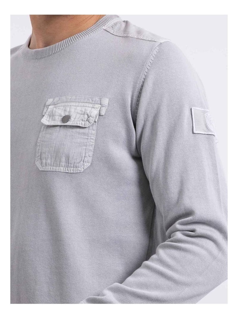 Pull fine girocollo AMARTIN Grigio - Kiabi