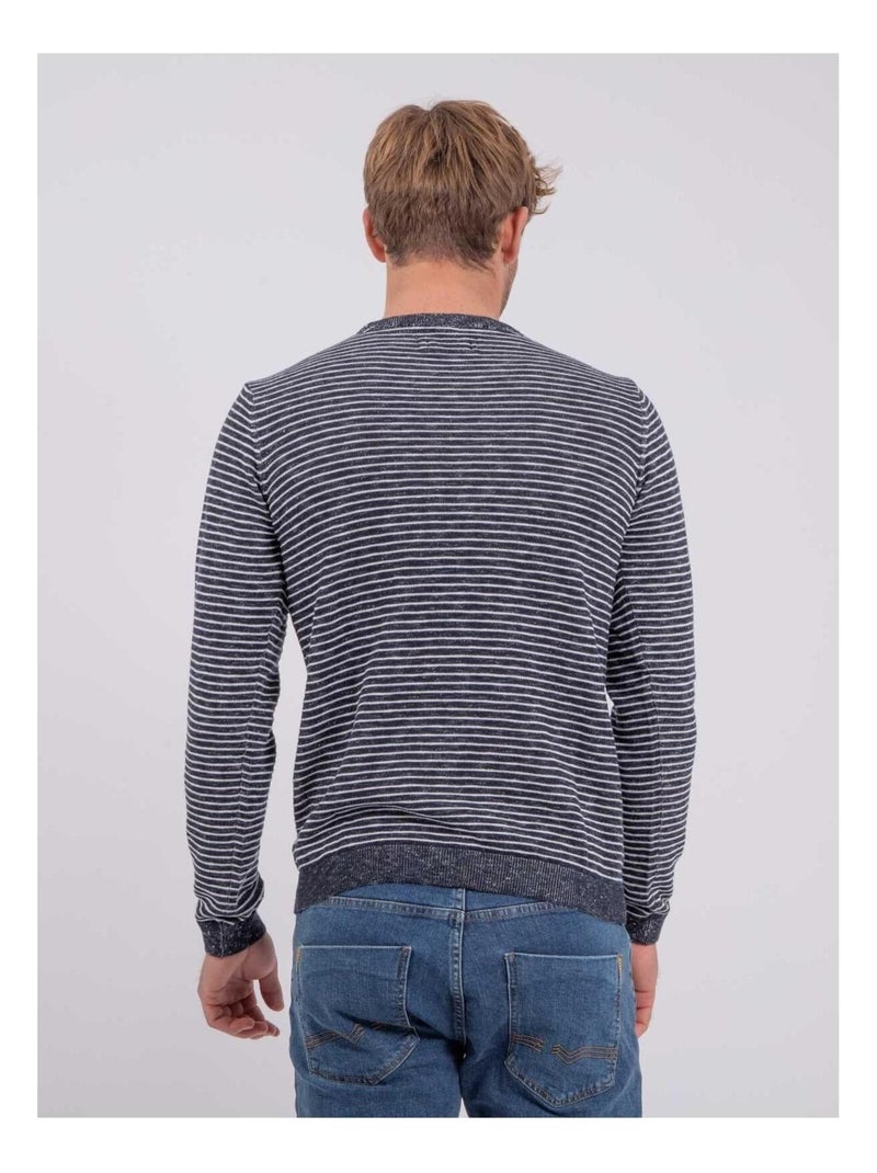 Pull fine girocollo ARENO Blu marino - Kiabi