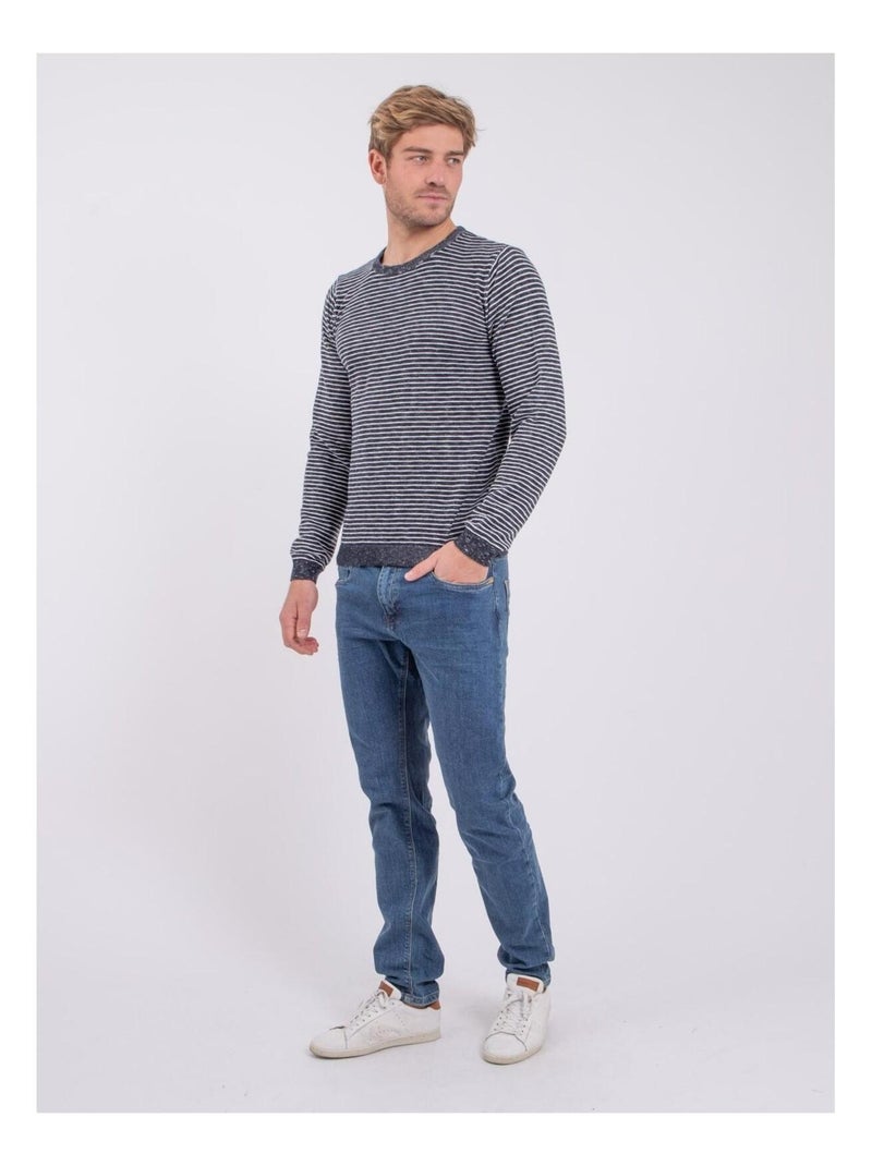 Pull fine girocollo ARENO Blu marino - Kiabi