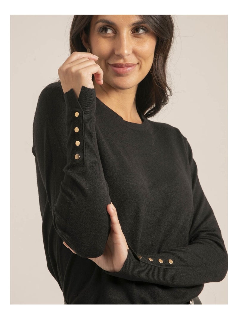 Pull fine girocollo KETALIA Nero - Kiabi
