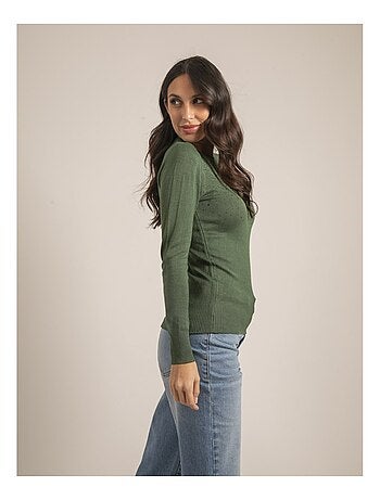 Pull fine girocollo strass KAPOLINA