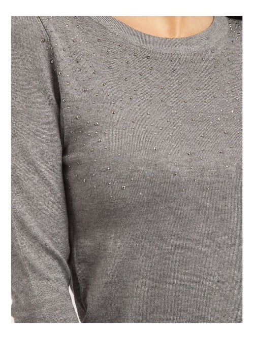 Pull fine girocollo strass KAPOLINA - Kiabi