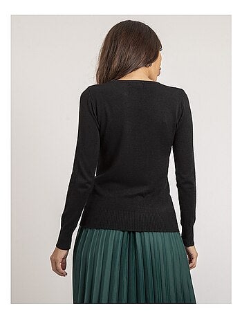 Pull fine girocollo strass KAPOLINA
