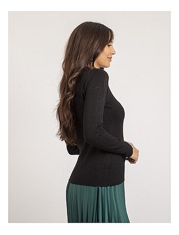 Pull fine girocollo strass KAPOLINA