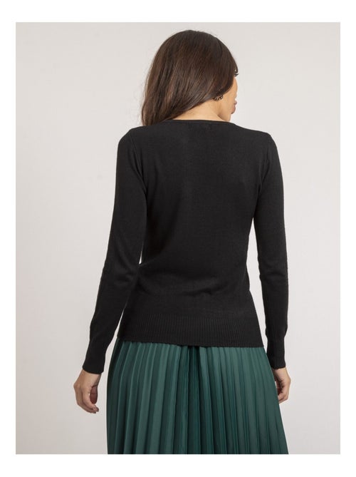 Pull fine girocollo strass KAPOLINA - Kiabi