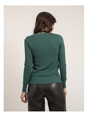 Pull fine girocollo strass KAPOLINA