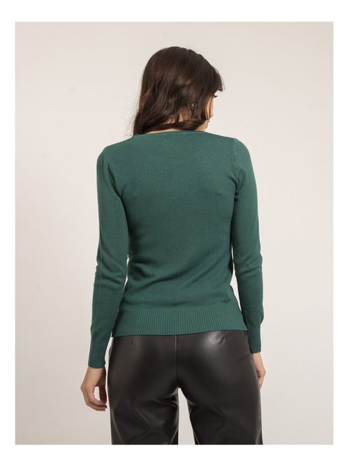 Pull fine girocollo strass KAPOLINA - Kiabi