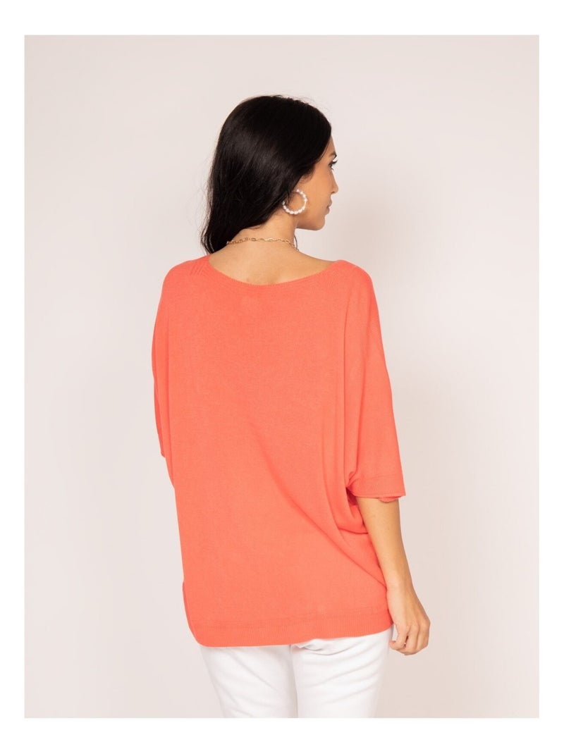 Pull fine KUSMI Arancione corallo - Kiabi