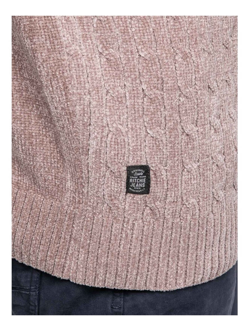 Pull girocollo con torsade LITURIN Beige - Kiabi