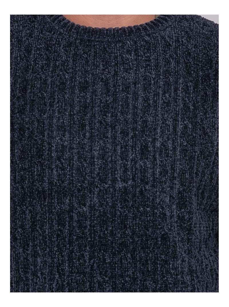 Pull girocollo con torsade LITURIN Blu marino - Kiabi
