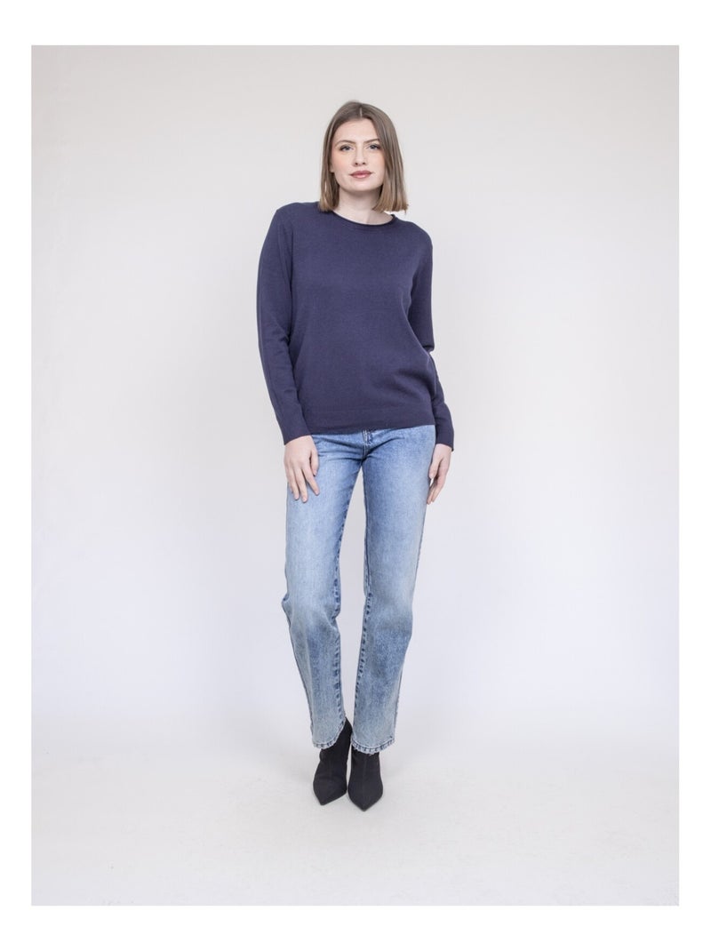 Pull girocollo KATOLIE Blu marino - Kiabi
