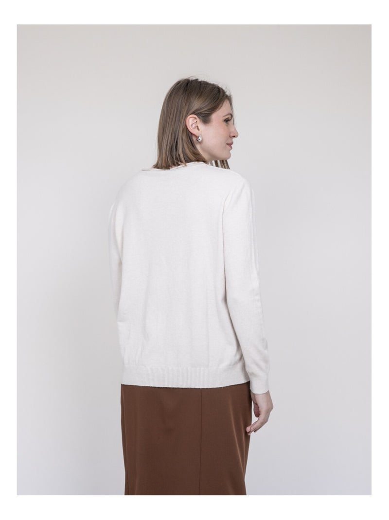 Pull girocollo KATOLIE Ecru - Kiabi