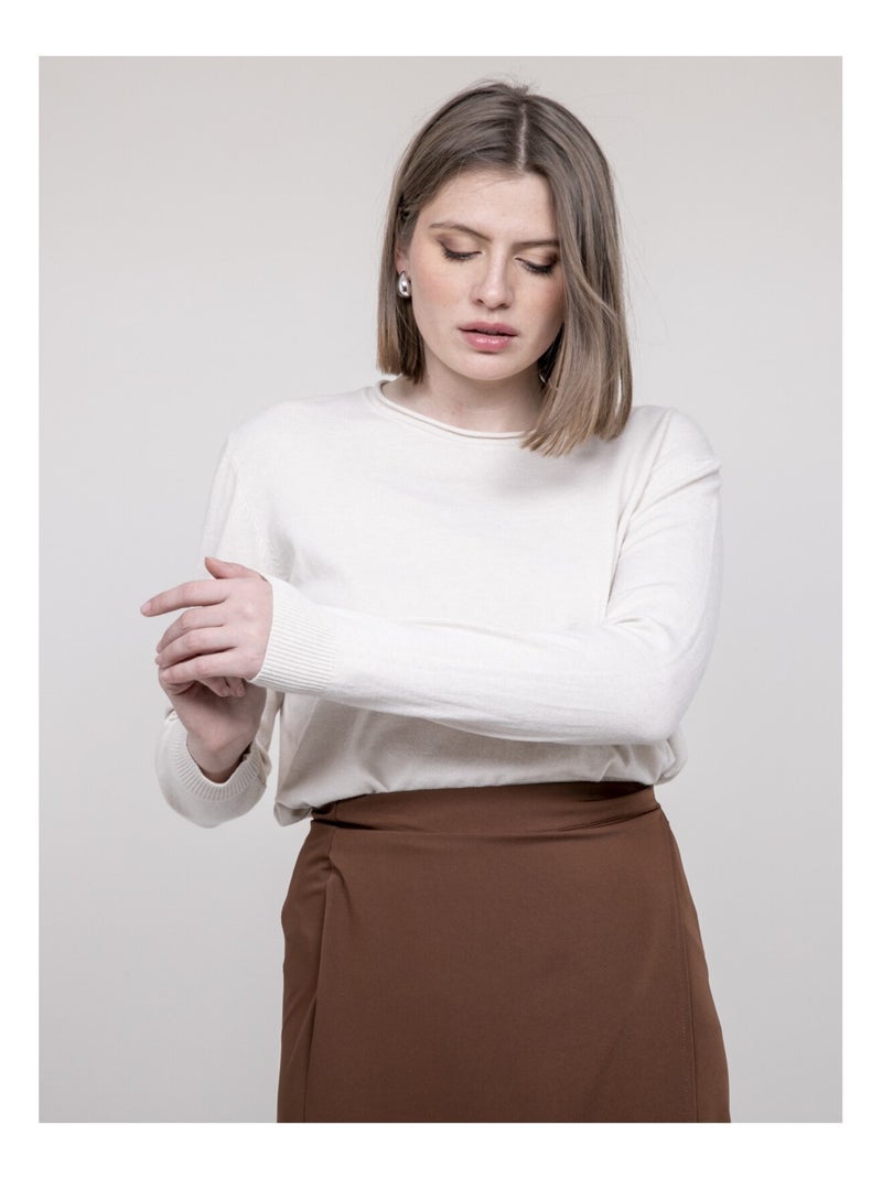 Pull girocollo KATOLIE Ecru - Kiabi