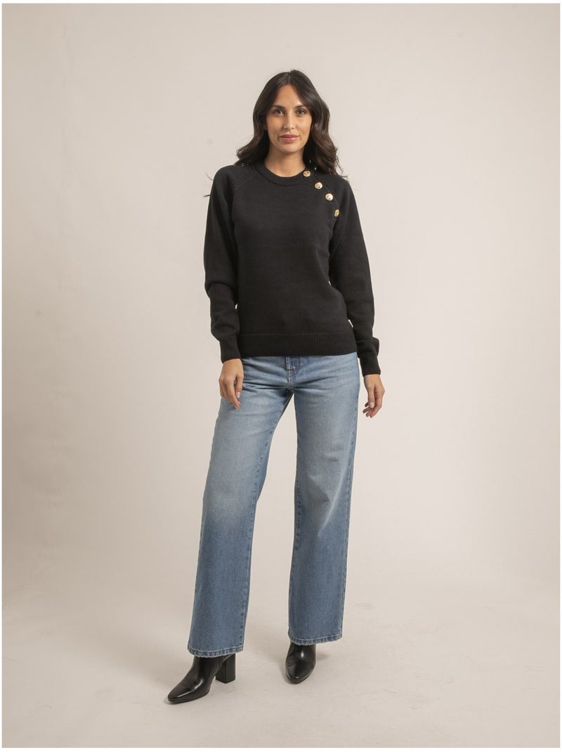 Pull girocollo pur coton KORDINE Blu marino - Kiabi