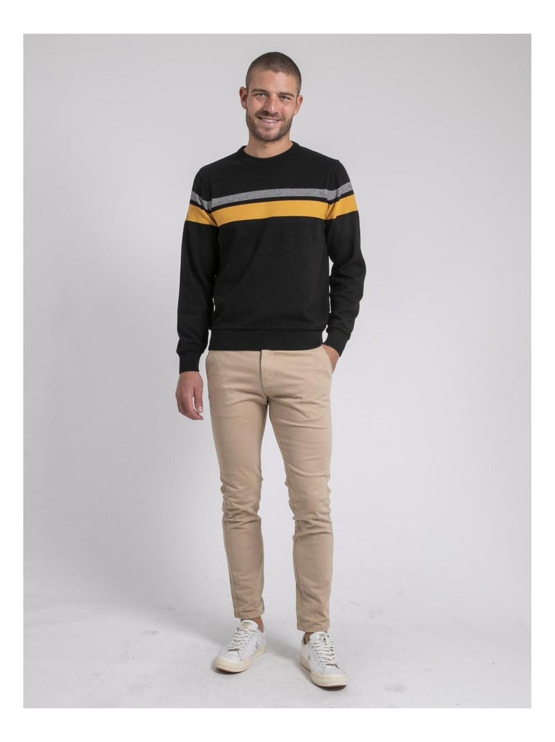 Pull girocollo pur coton LORIMAKO Nero - Kiabi