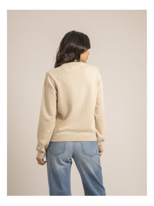 Pull girocollo pur coton message KOURI - Kiabi