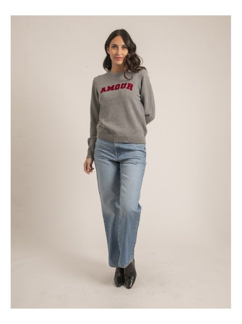 Pull girocollo pur coton message KOURI - Kiabi