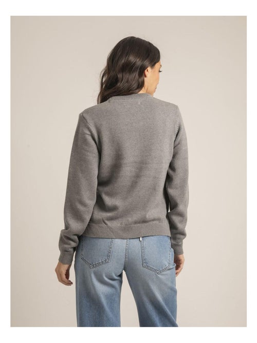 Pull girocollo pur coton message KOURI - Kiabi
