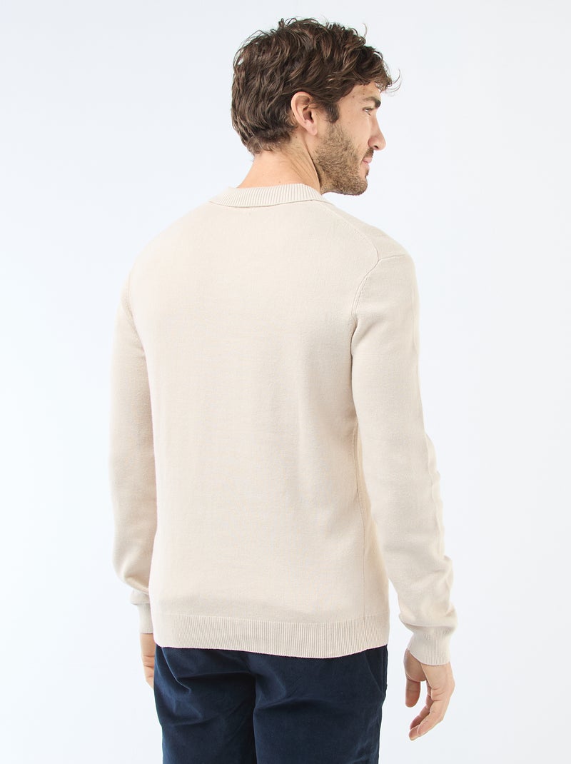 Pull in maglia con collo polo Grigio - Kiabi