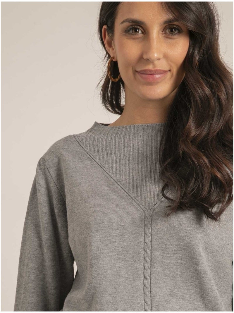 Pull in maglia KAORI Grigio melangiato - Kiabi