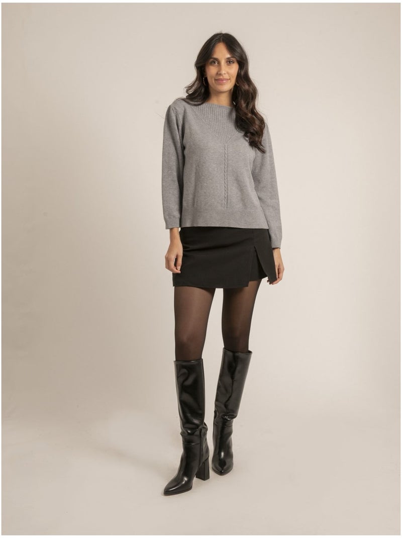 Pull in maglia KAORI Grigio melangiato - Kiabi