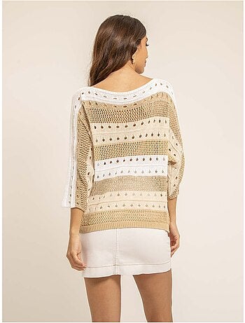 Pull léger maille ajourée KARLA