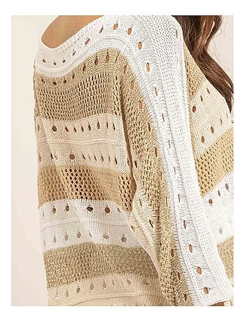Pull léger maille ajourée KARLA