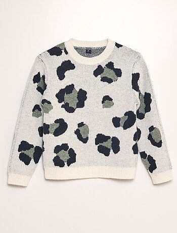Pull leopardato maglia jacquard