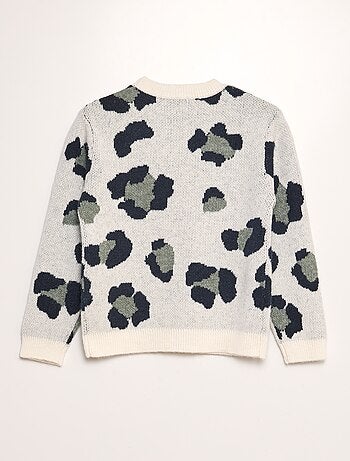 Pull leopardato maglia jacquard