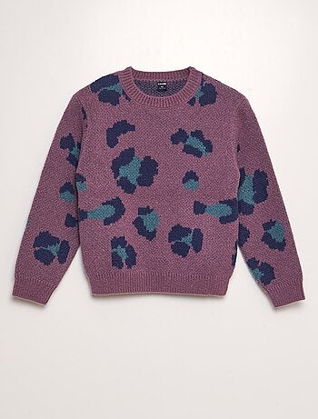Pull leopardato maglia jacquard